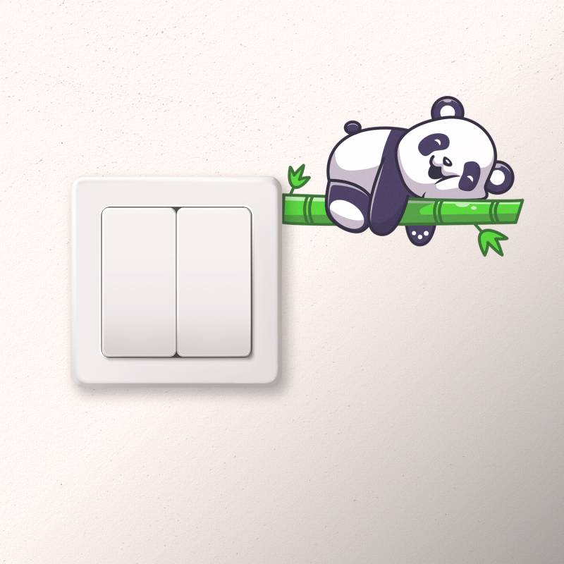 Stenska nalepka za stikalo Zaspana panda