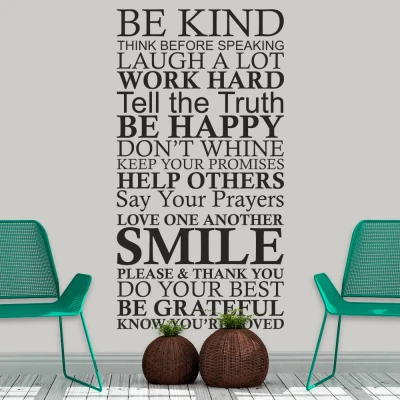 Stenska nalepka Bodi prijazen