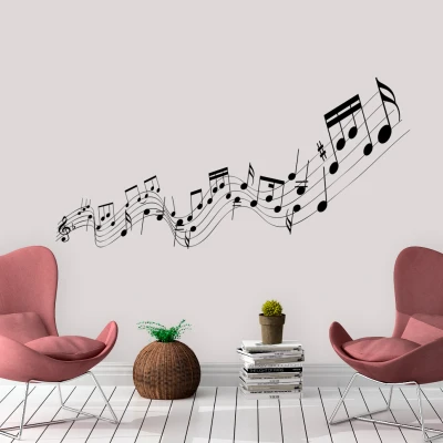 Stenska nalepka Note na notnem črtovju