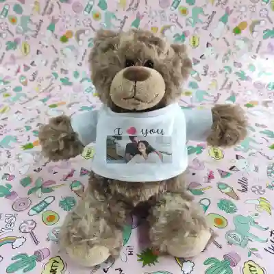 Medvedek - Personalizirana plišasta igrača I Love You s sliko
