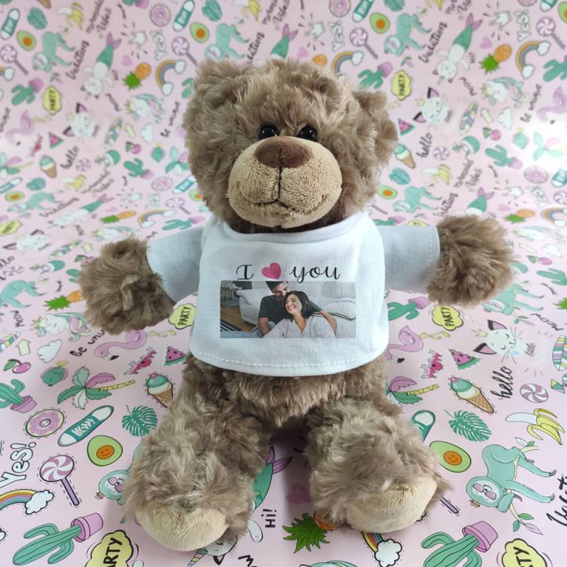 Medvedek - Personalizirana plišasta igrača I Love You s sliko